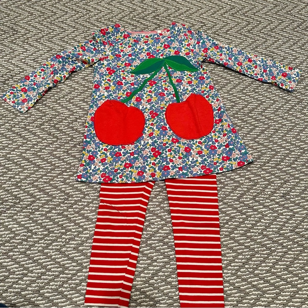 Mini Boden cherries outfit (size 5-6)
